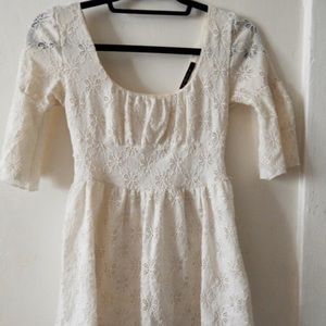 Cream Embroidered Top