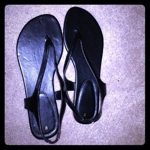 Black flat sandals