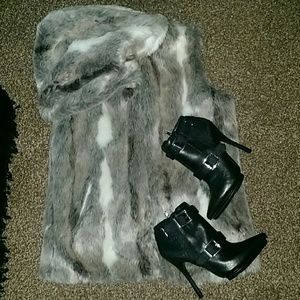 Hooded fur vest