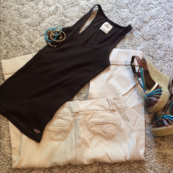 Awesome condition brown pinstripe Capri pants