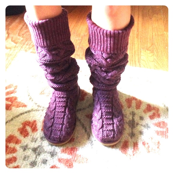 ugg twisted cable knit boots