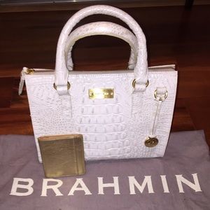 Brahmin White Croc Leather Purse