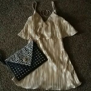 Gold pleated dress