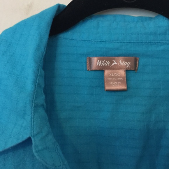 Turquoise Blue Button down shirt - Picture 2 of 2