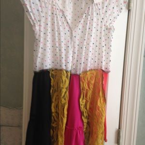 Knit and antique lace top