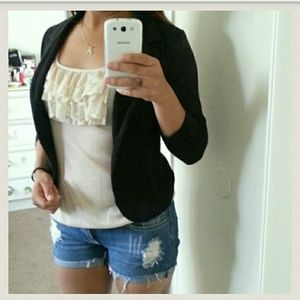 Lace back front ruffled muscle shirt