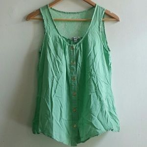 Mint green sleeveless blouse