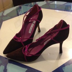 Purple Manolo Blahnik heels