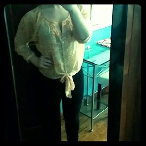 Pink flowy floral top