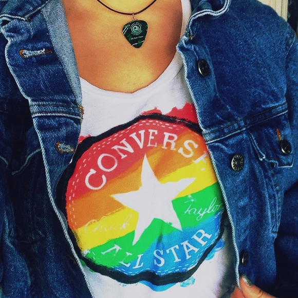 Rainbow converse tank muscle tee