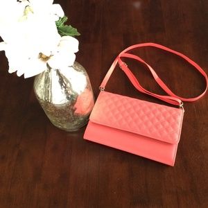 Coral clutch/cross body purse