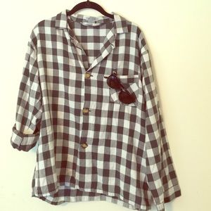 Black and White Plaid Button Down