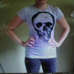 Blue/Purple ombré skull T-shirt