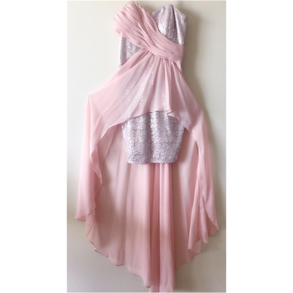 Hailey by Adrianna Papell Strapless High Low Dress - Picture 3 of 3