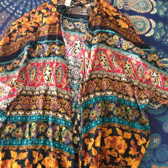 Pretty orange hippie kimono