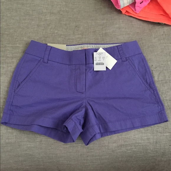 J. Crew 3 inch seam purple shorts. Brand new
