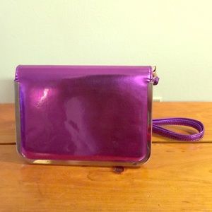 Metallic Purple Cross Body Bag