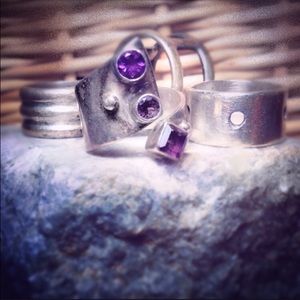 Amethyst Sterling Silver Ring Set