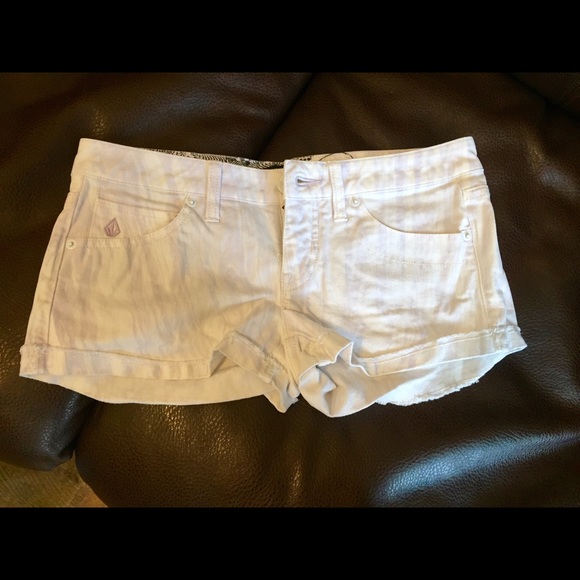 Volcom white with light purple shorts