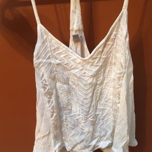 Ecote White Embroidered Print Tank