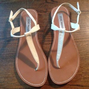 Steve Madden white sandals