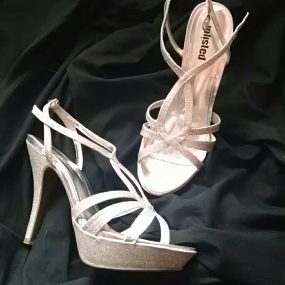 Silver Glitter Heels