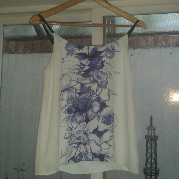 LOFT Mint Green with Navy Ink Print Tank