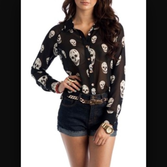 Black Skull Blouse