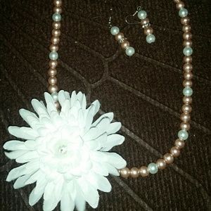 Hand made Necklace with soft flower