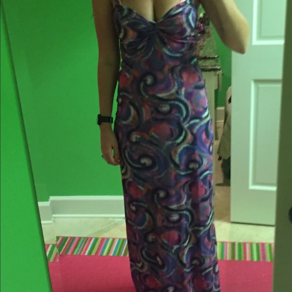 Floor length pattern dress