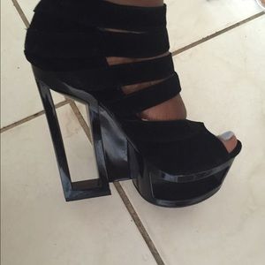 Black suede sexy shoe