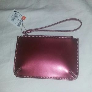 Wilsons Leather burgundy wristlet