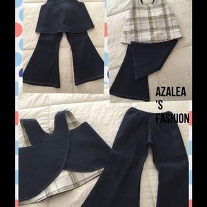 Set bell bottom pants and cross back top home sew