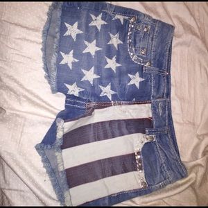 American flag miss me shorts
