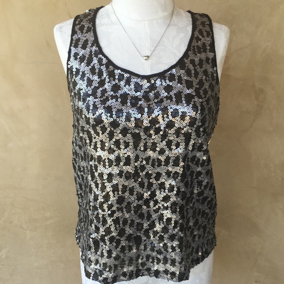 Black/Silver Sequin Top!