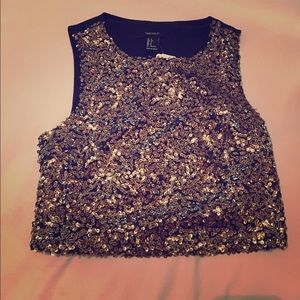 Sequin cropped tank top