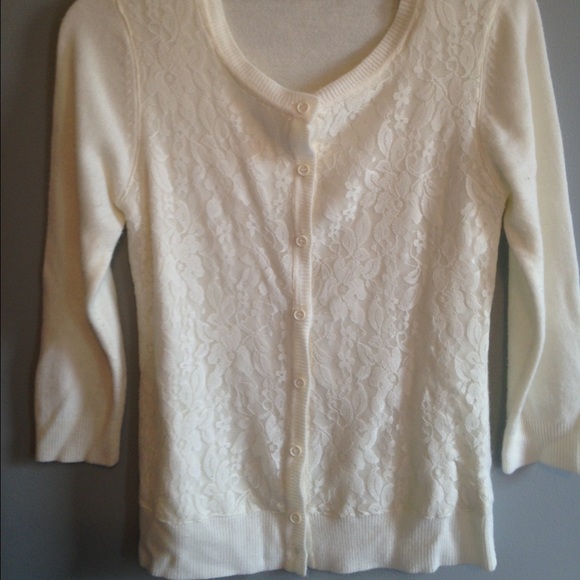 Cream colored button up cardigan