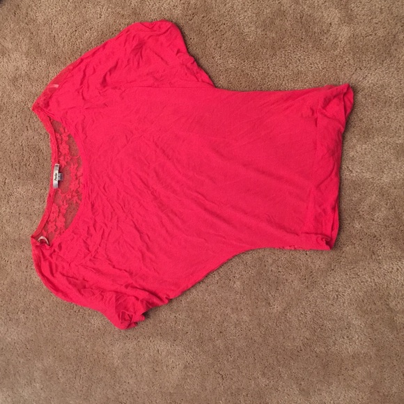 Hot pink top with lace back