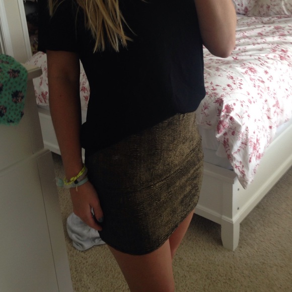 Nordstrom gold and black skirt - Picture 1 of 2
