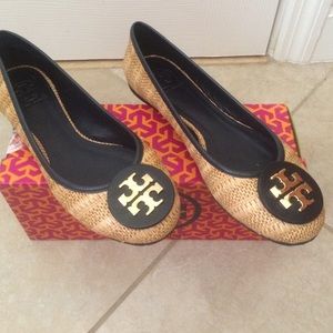 Tory Burch straw flats