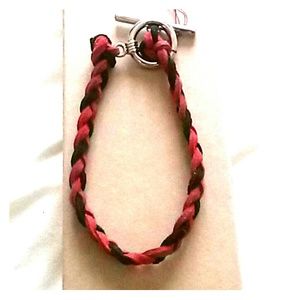 Simple red and black leather braided bracelet!