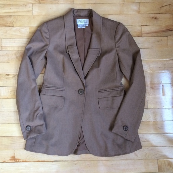 Neutral Long Boyfriend Blazer