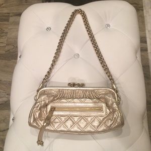 Marc Jacobs metallic gold clutch