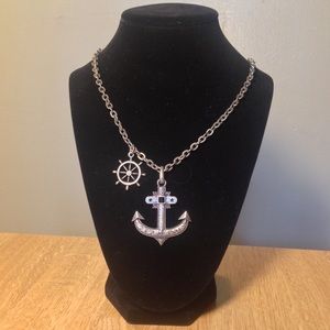 Nautical Anchor & Ship Wheel Necklace