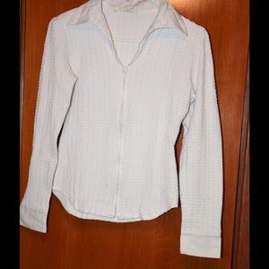 Rayure White zip up shirt
