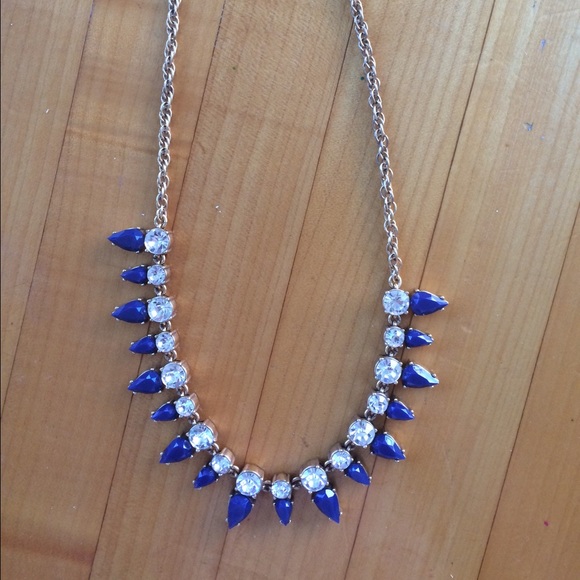 J. Crew statement necklace Blue and Crystal