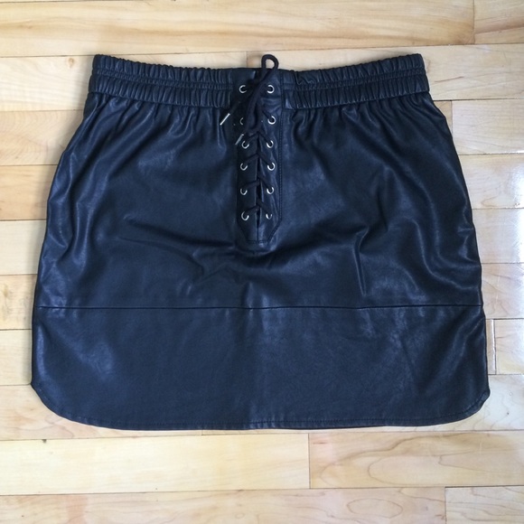Zara Dresses & Skirts - Black lace-up mini skirt