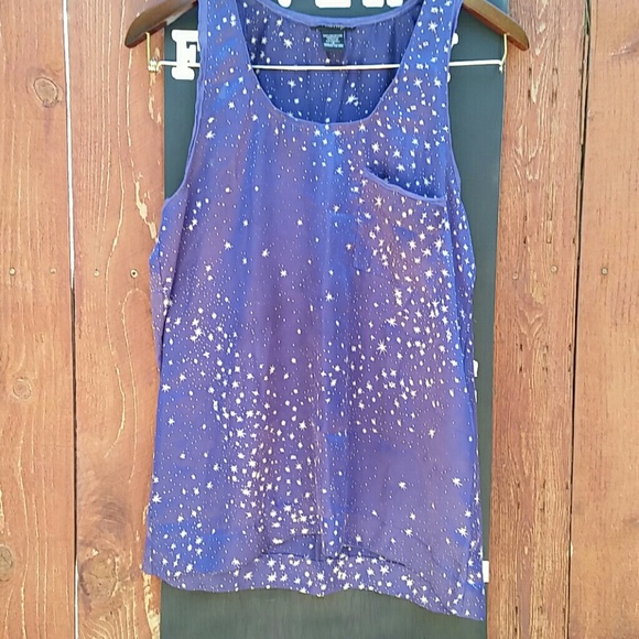 Tops - Purple top with beige starts. ONE WEEK SALE.