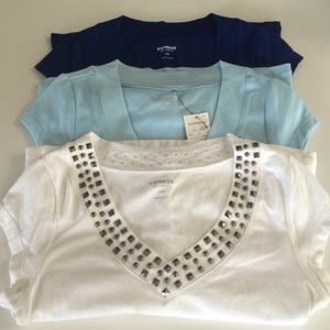 3 express vneck shirts