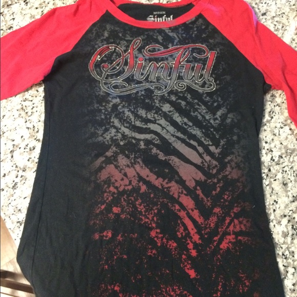 "Sinful" brand 3/4 length t-shirt